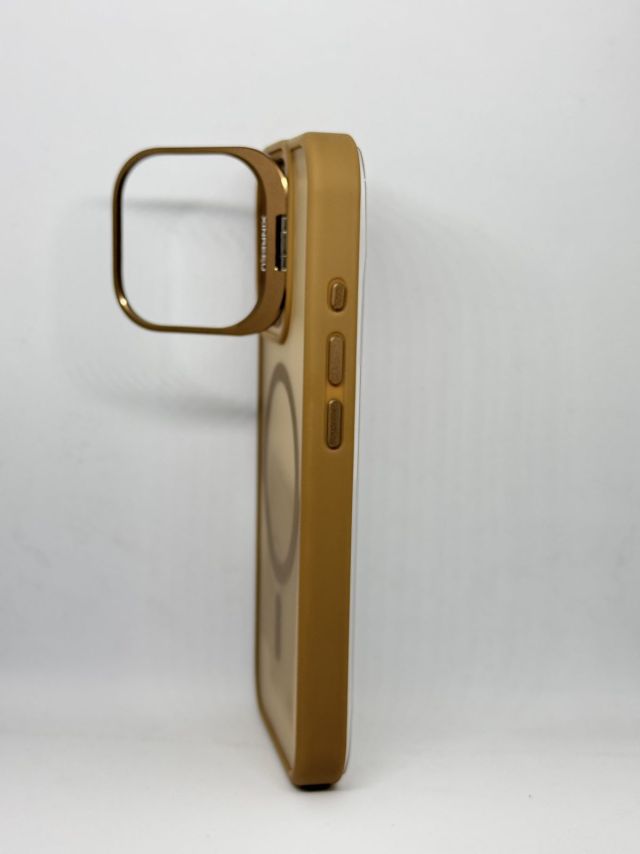 Iphone 16 - Luxury Plating Single Stand Holder Lens Protection Magnetic Mobile Cover