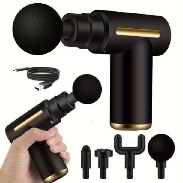 Cordless Battery Powered Massage Gun Deep Tissue 4 Specialized Heads (Rechargeable battery)